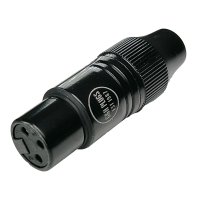 Standard XLR Connector, Female, Black with Gold Contacts